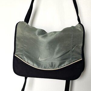 NIKE Laptop bag Black/grey canvas computer case Crossbody bag